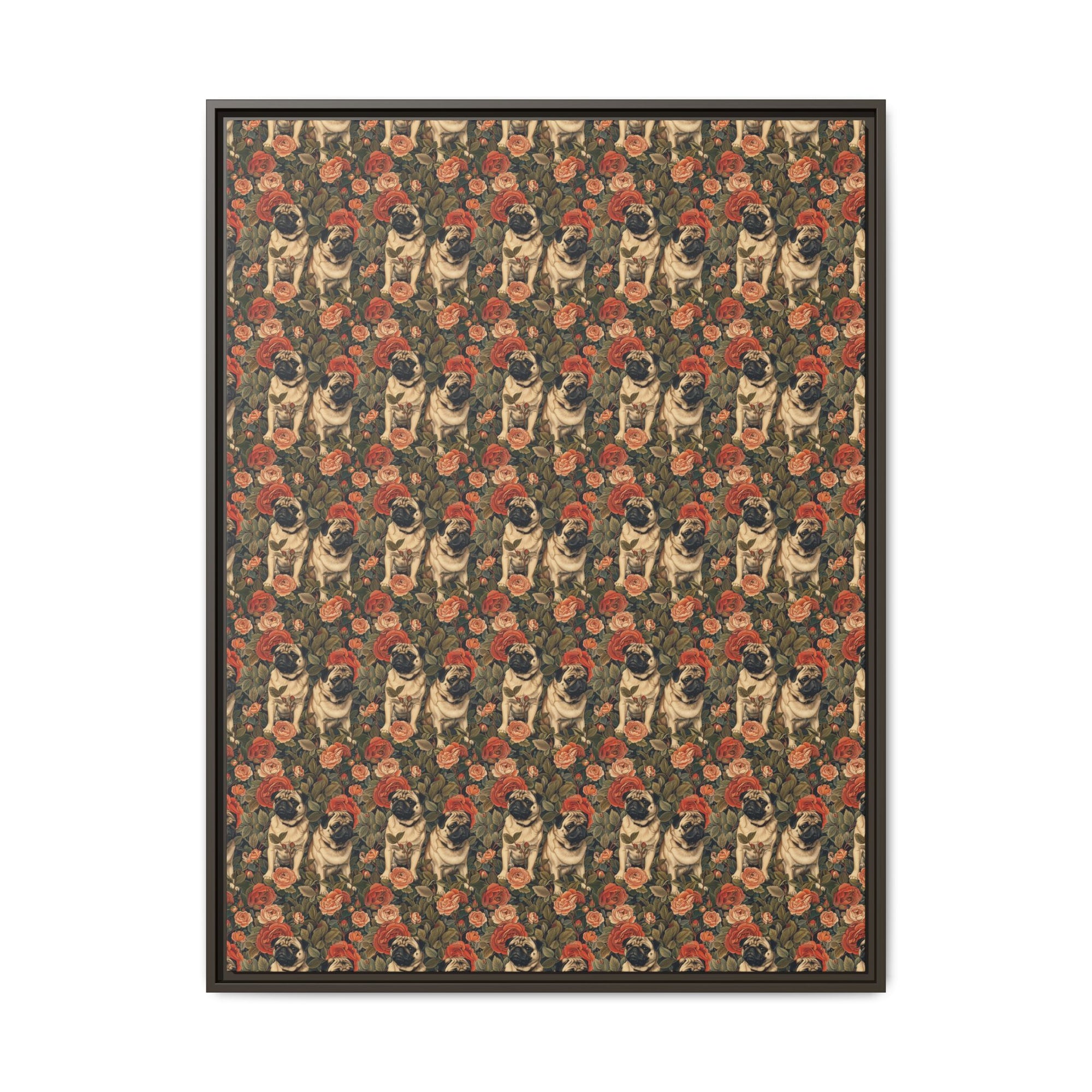 Blooming Pug Paradise Matte Canvas, Framed