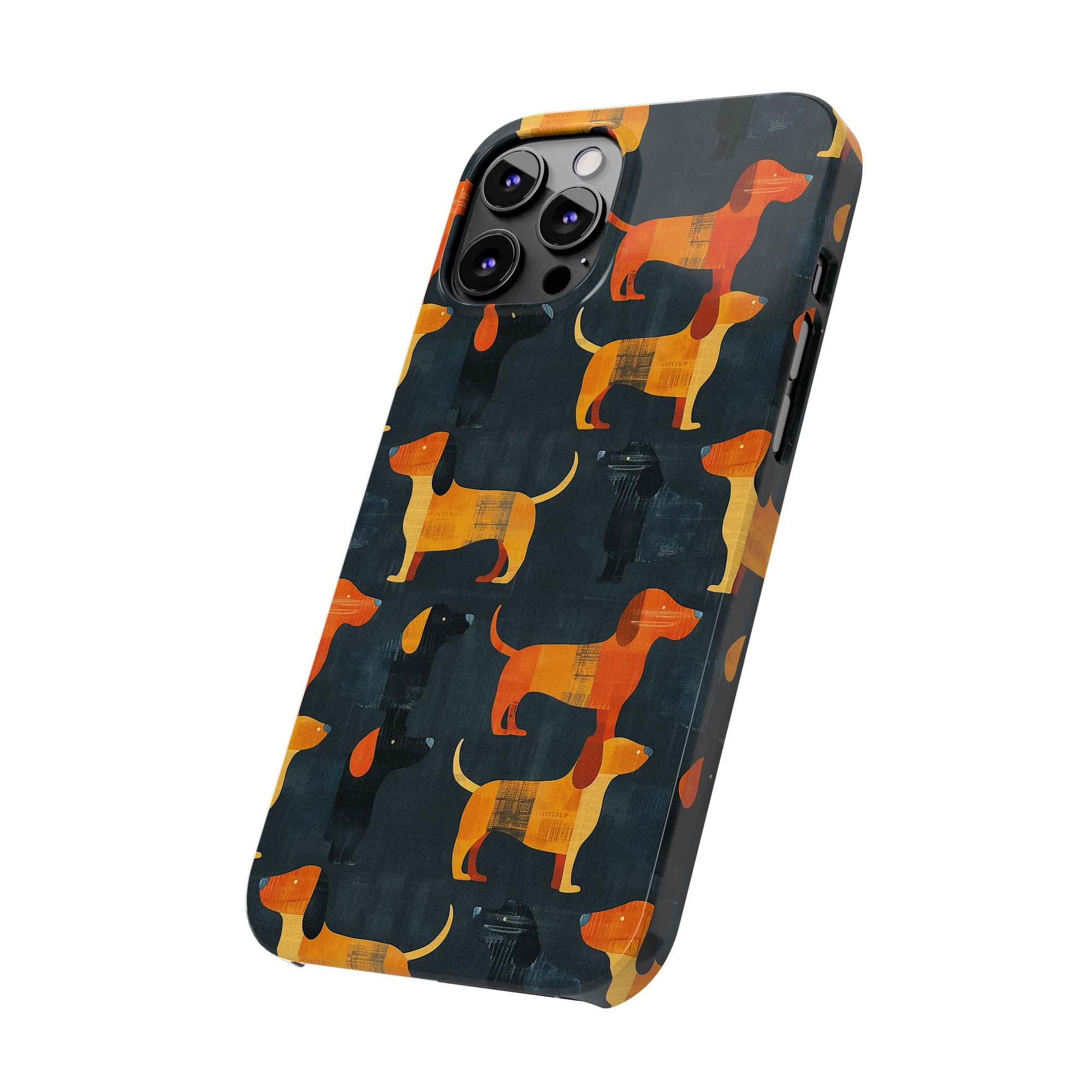 Dapper Dachshund Noir Glow Slim Phone Cases