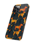 Dapper Dachshund Noir Glow Slim Phone Cases