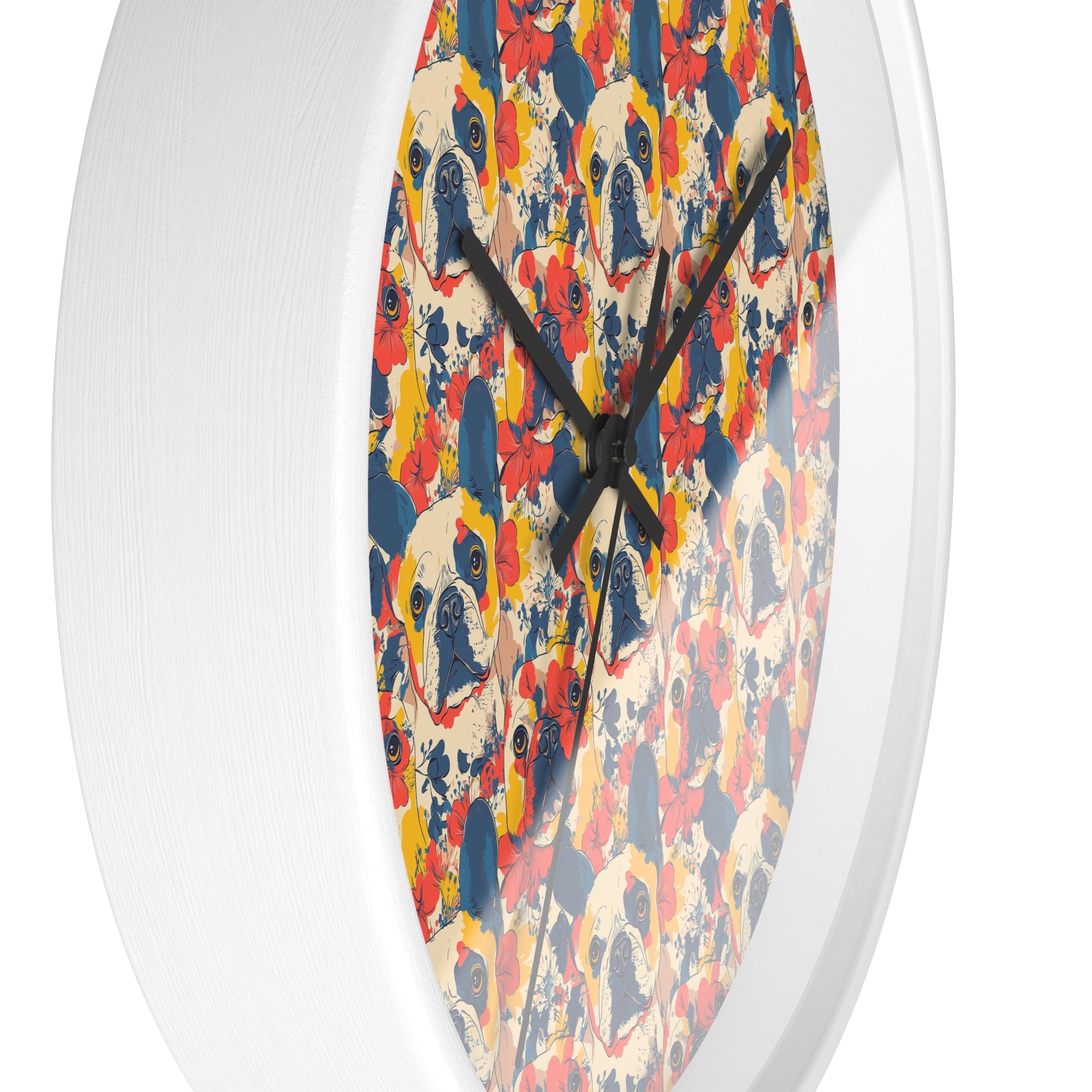 Bloom Pup Frenchietastic Splatter Wall Clock