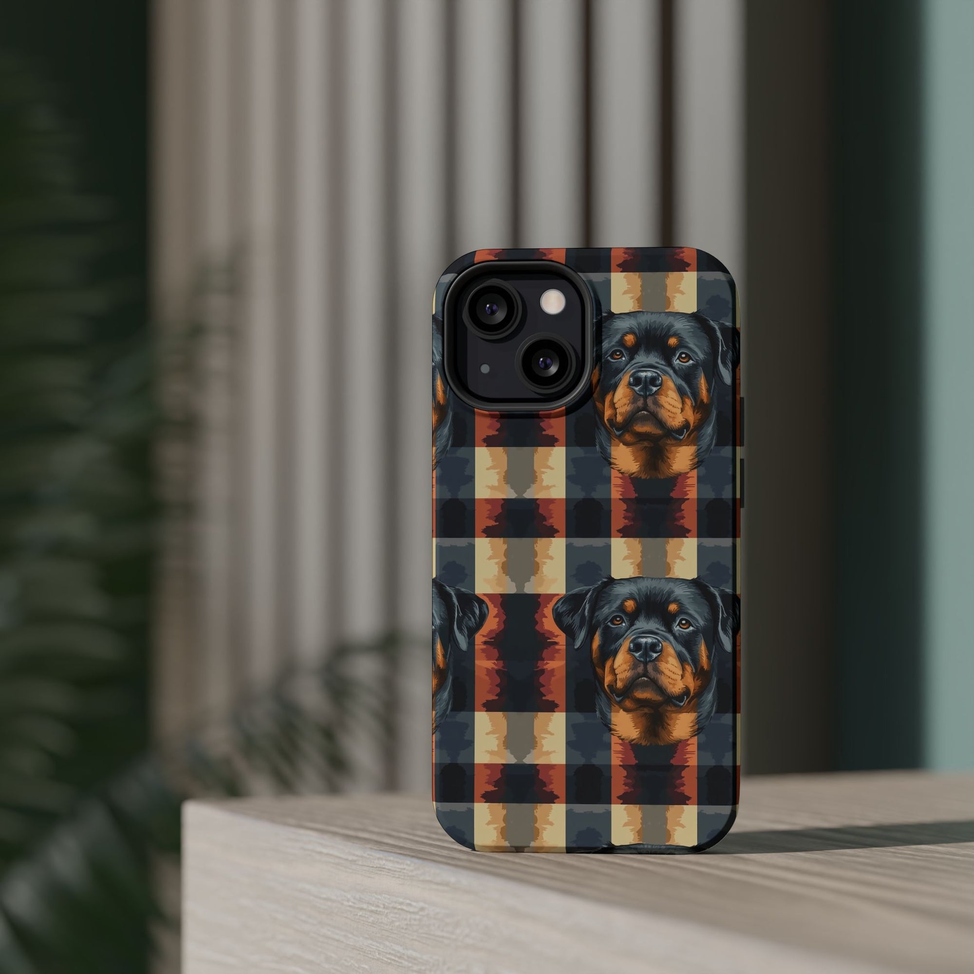 Pawsome Rottweiler Royalty Plaid Magnetic Tough Cases