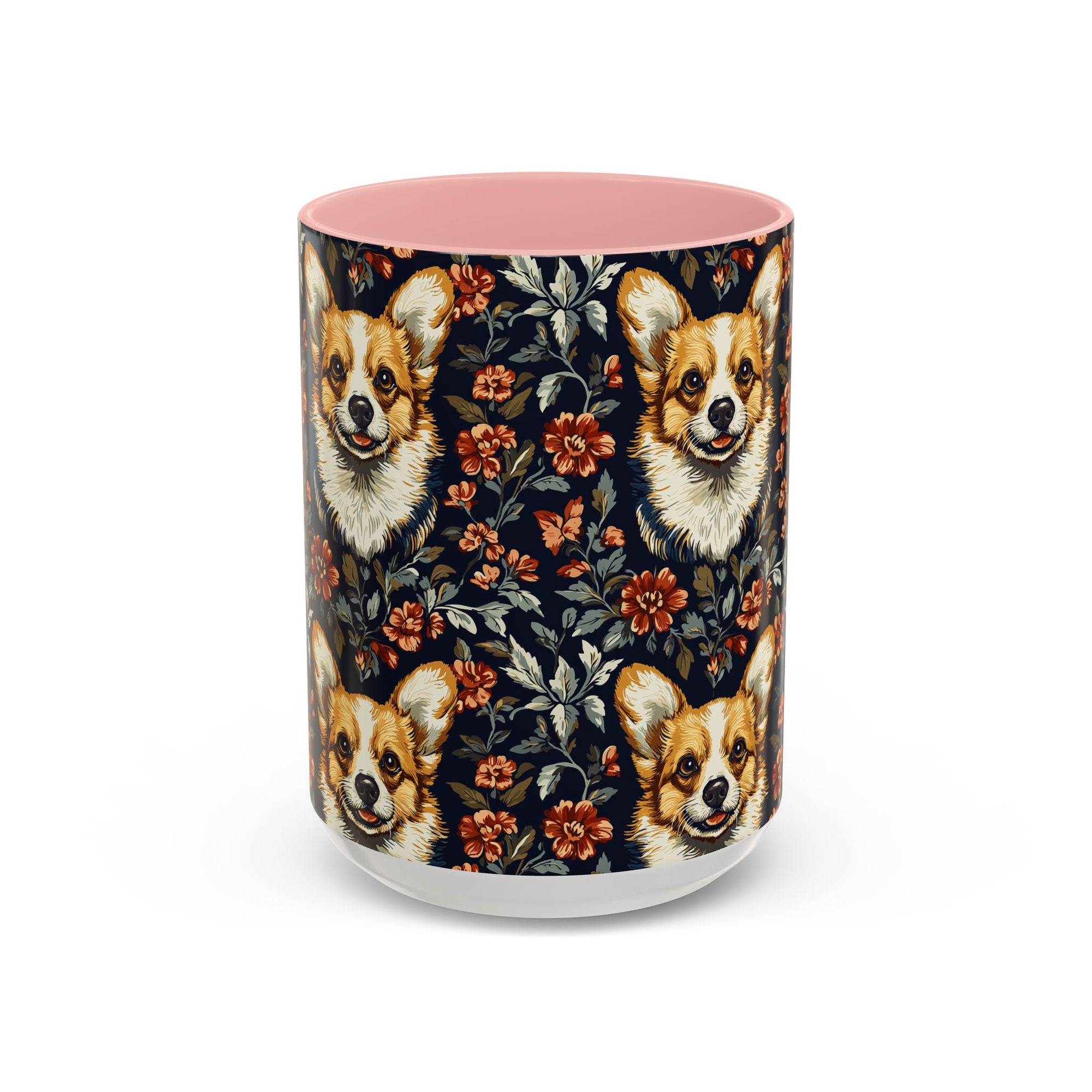 Floofy Corgi Blossom Blast Accent Coffee Mug