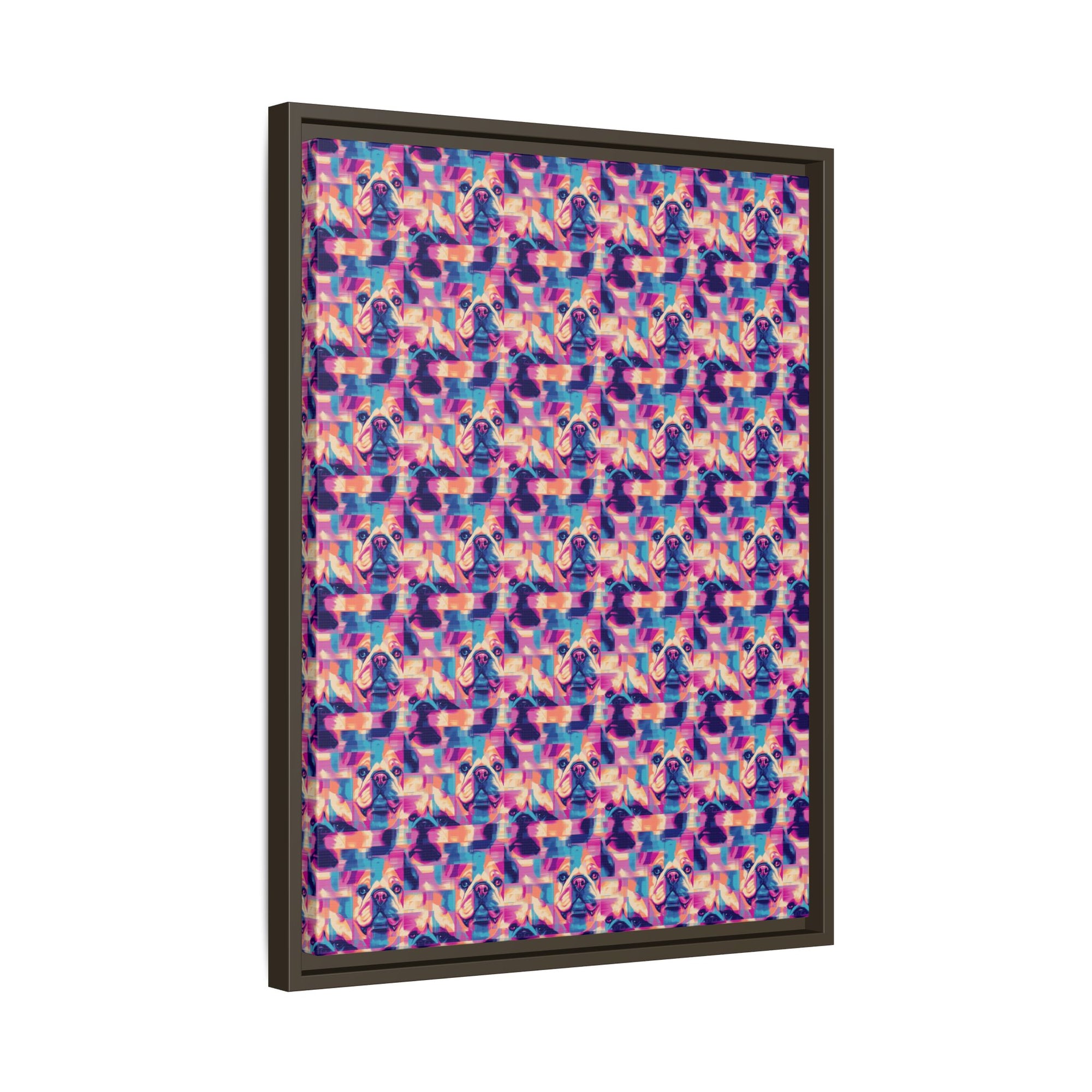 Dazzling Bulldog Chic Matte Canvas, Framed