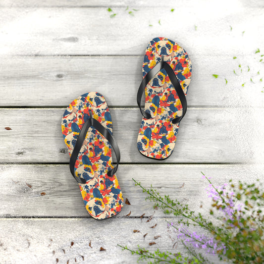 Bloom Pup Frenchietastic Splatter Flip Flops