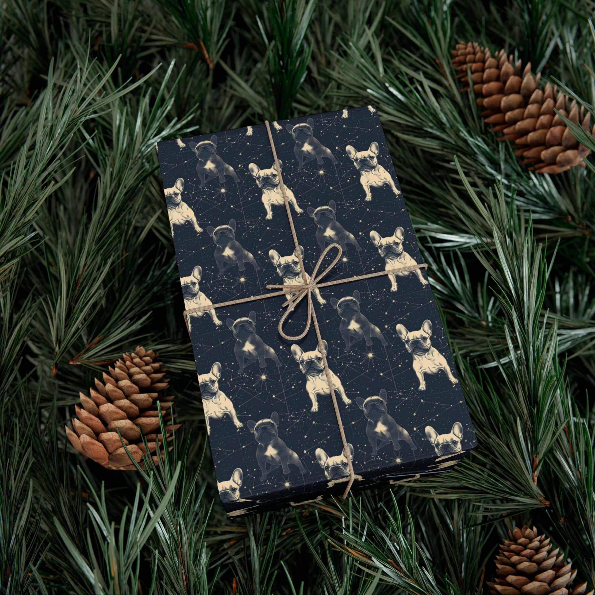 Frenchie Celestial Soar Gift Wrap Papers