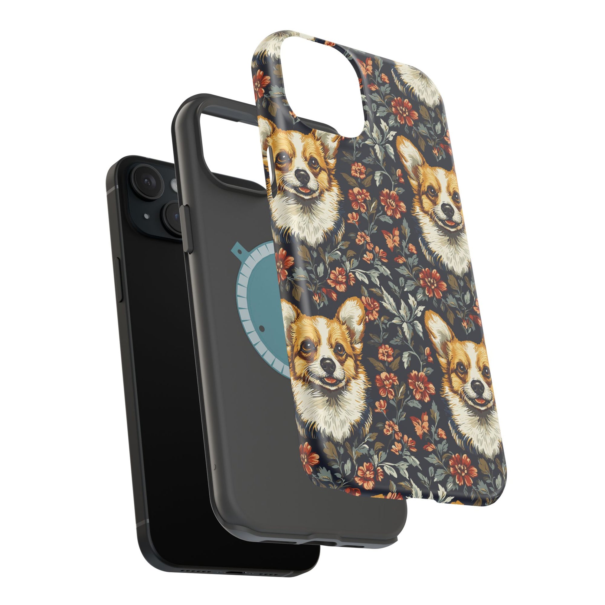 Floofy Corgi Blossom Blast Magnetic Tough Cases