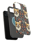 Floofy Corgi Blossom Blast Magnetic Tough Cases