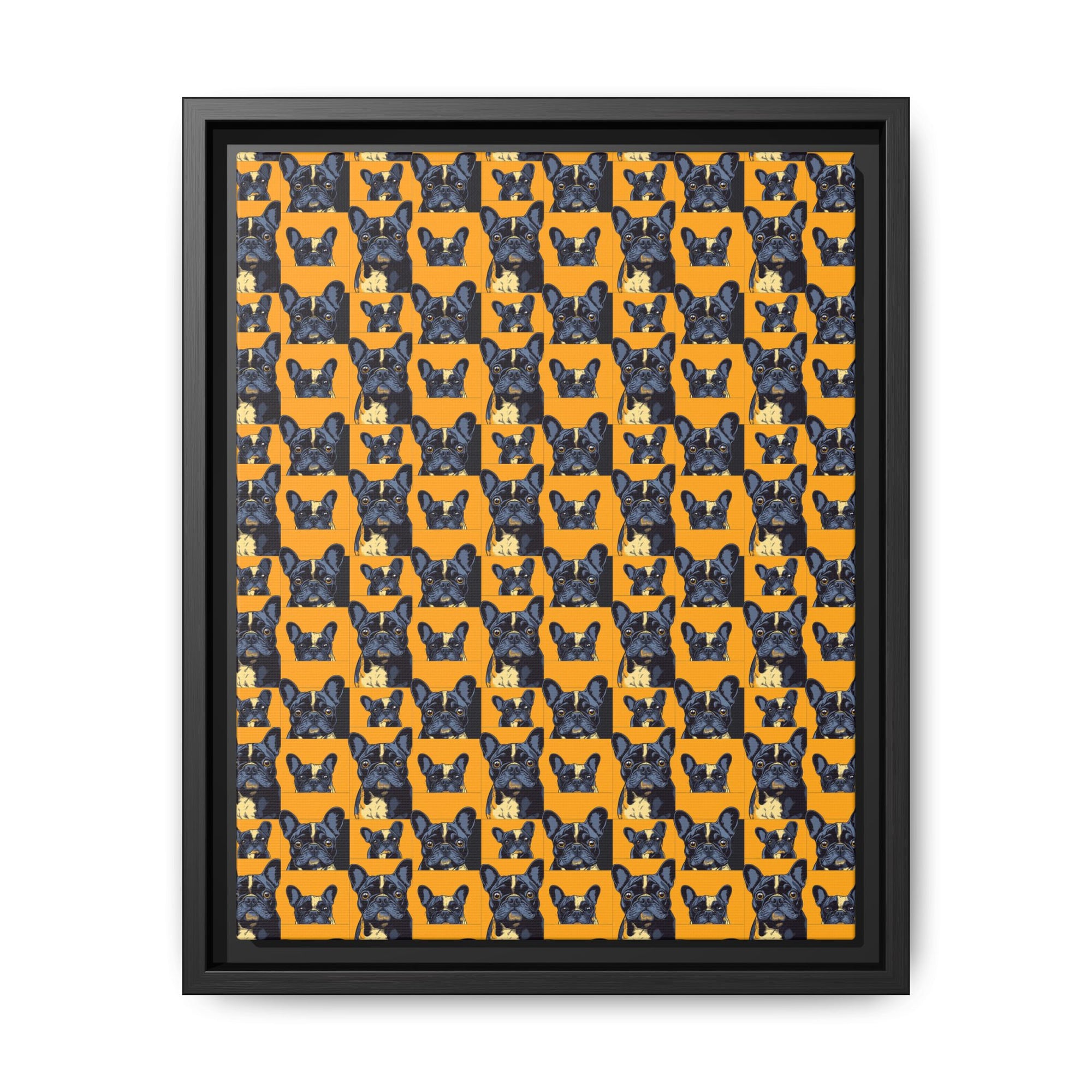 Frenchie Pawsitively Pawsome Peek-a-Boo Perfection Matte Canvas, Framed