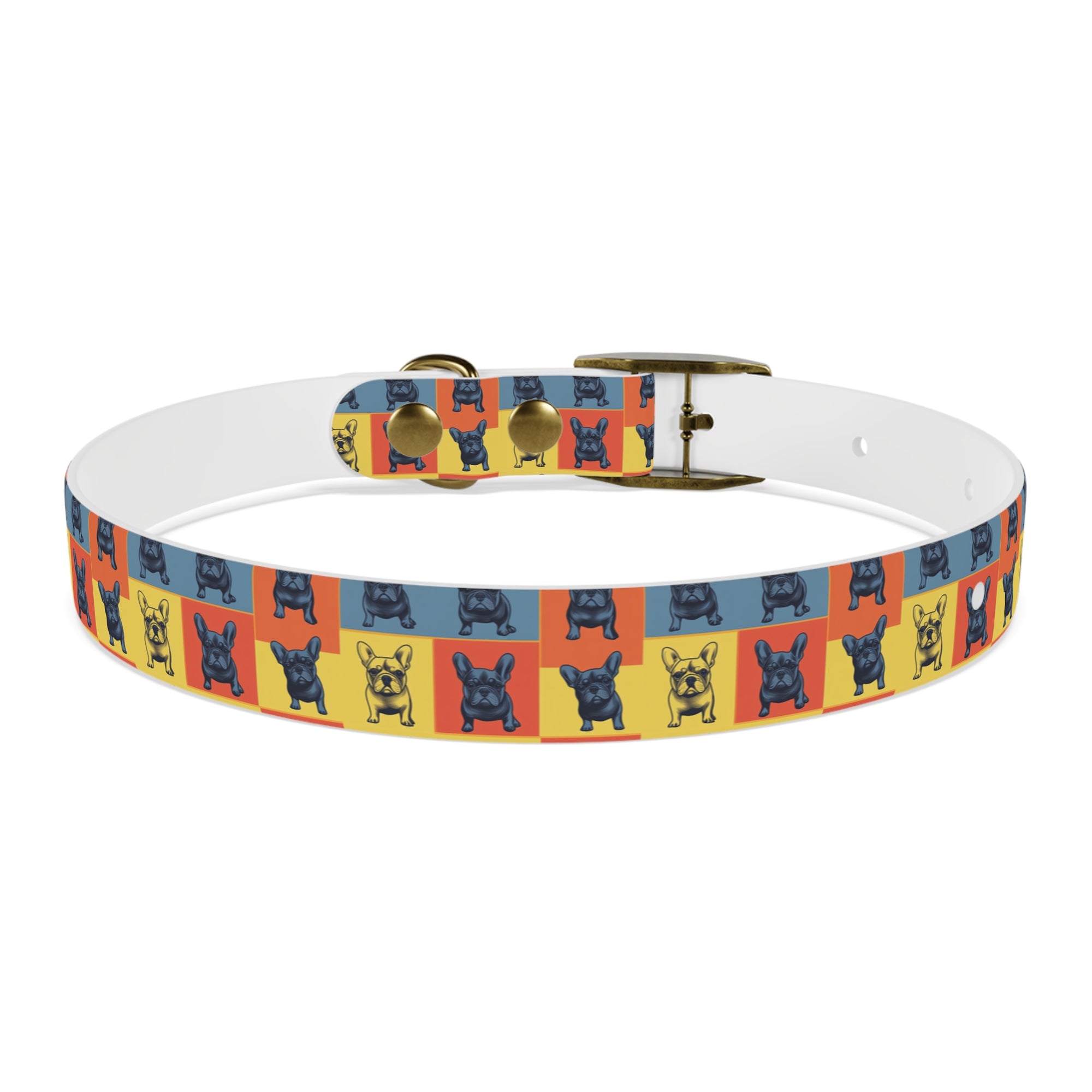 Frenchie Pop Art Pawfection Grid Dog Collar