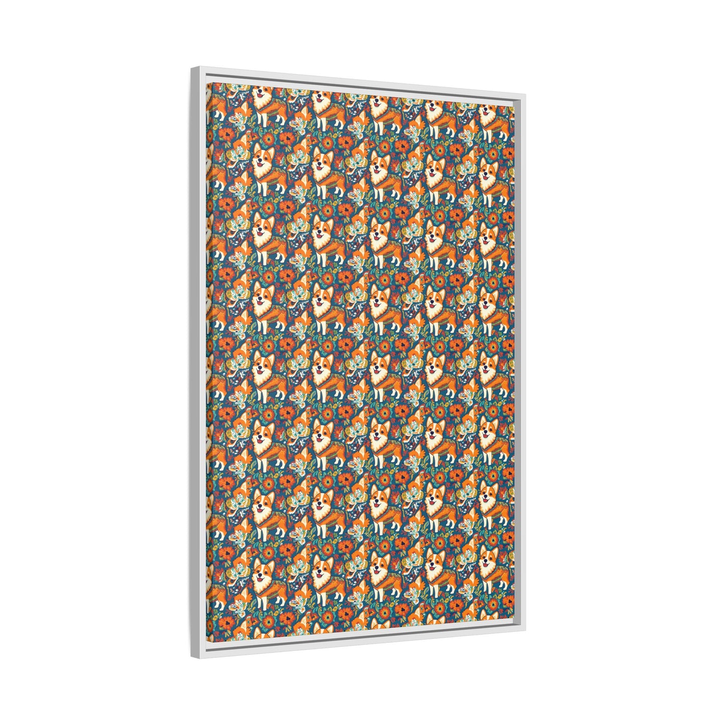 Corgi Carnival Couture Matte Canvas, Framed