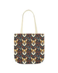 Floofy Corgi Blossom Blast Canvas Tote Bag