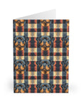 Pawsome Rottweiler Royalty Plaid Greeting Cards (5 Pack)