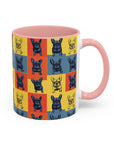 Frenchie Pop Art Pawfection Grid Accent Coffee Mug