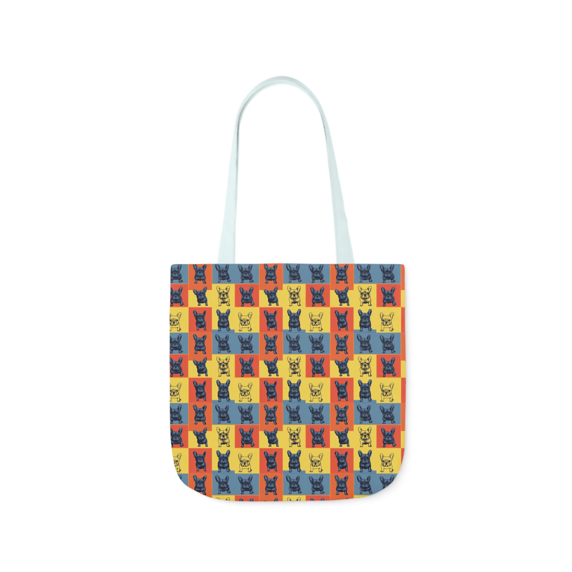 Frenchie Pop Art Pawfection Grid Canvas Tote Bag