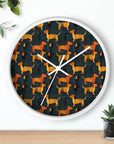 Dapper Dachshund Noir Glow Wall Clock