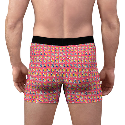 Bubblegum Glamour Bulldog Bouquet Men's Boxer Briefs