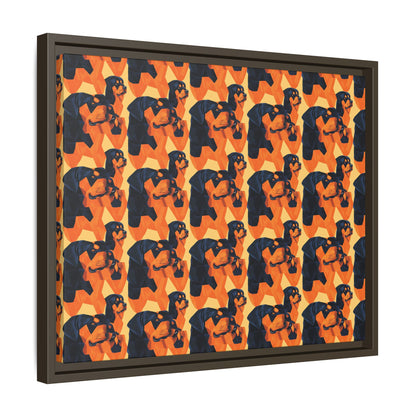 Rottweiler Chic Pawsitivity Matte Canvas, Framed