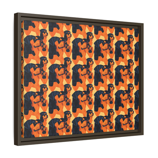 Rottweiler Chic Pawsitivity Matte Canvas, Framed