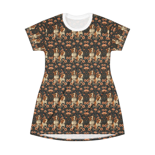 Beagle Blossom Bonanza T-Shirt Dress