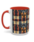 Pawsome Rottweiler Royalty Plaid Accent Coffee Mug