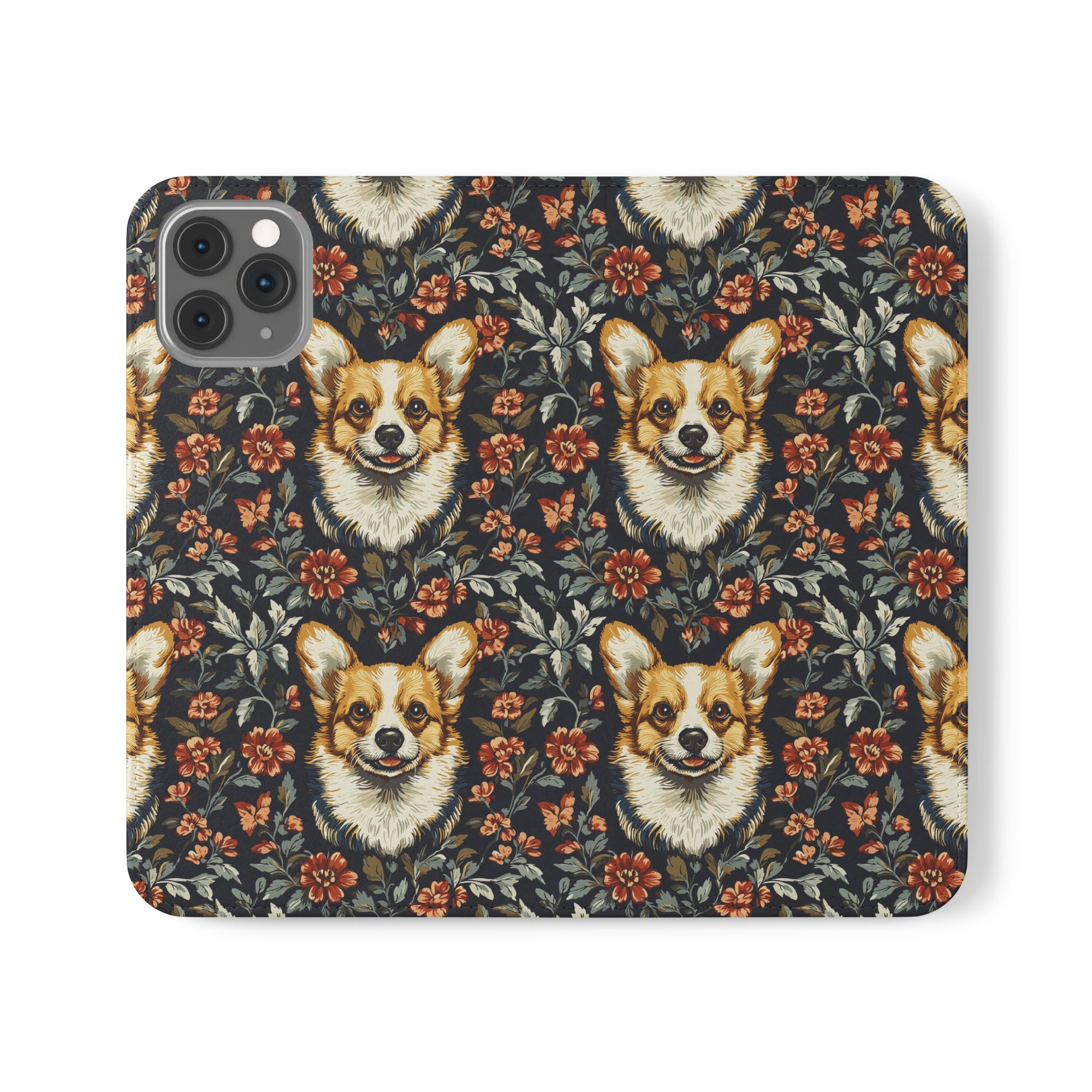 Floofy Corgi Blossom Blast Flip Cases