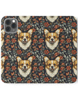 Floofy Corgi Blossom Blast Flip Cases