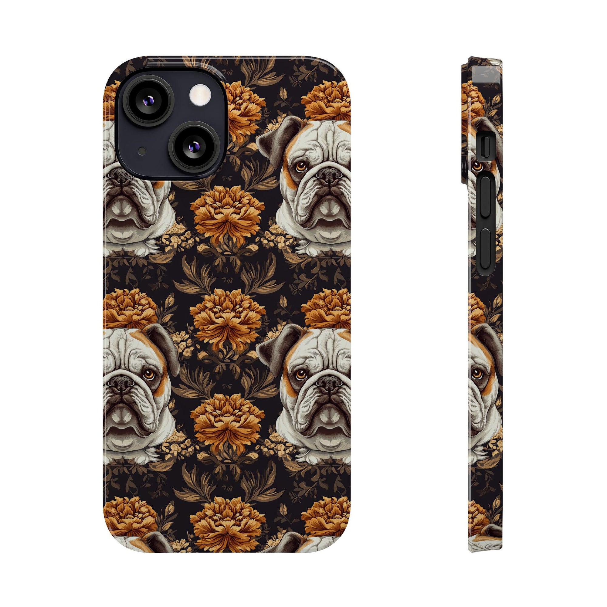 Bloomingly Bulldogistic Bouquet Slim Phone Cases