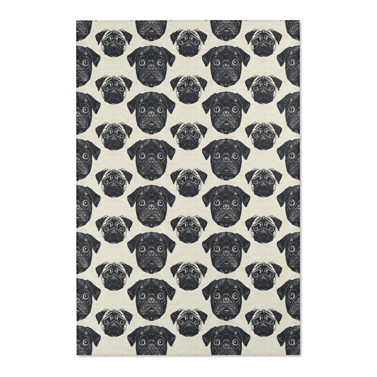 Pug Pizzazz - Modern Geometric Pug Pattern Area Rug