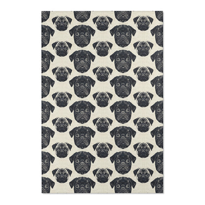 Pug Pizzazz - Modern Geometric Pug Pattern Area Rug