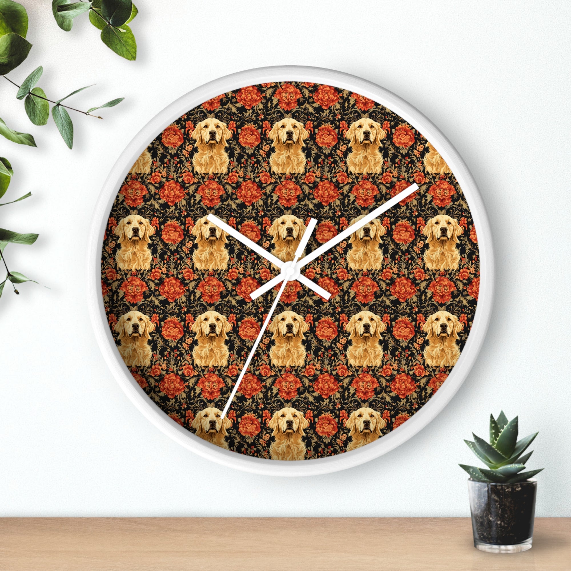 Golden Pawsatronic Tapestry Wall Clock