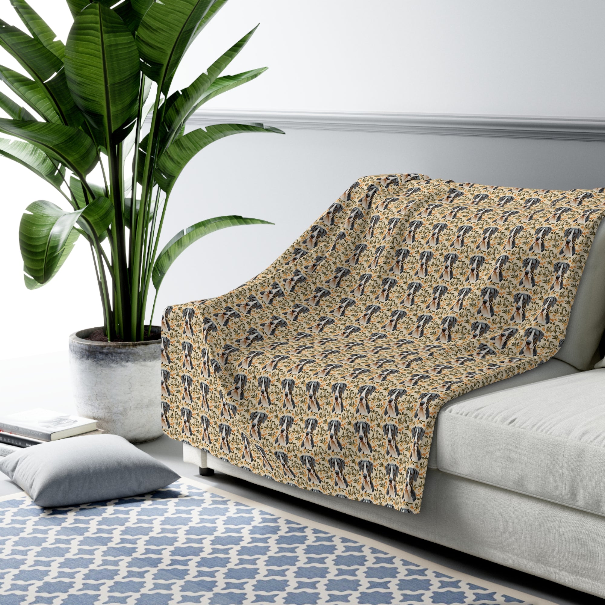 Majestic Great Dane Meadow Sherpa Fleece Blanket