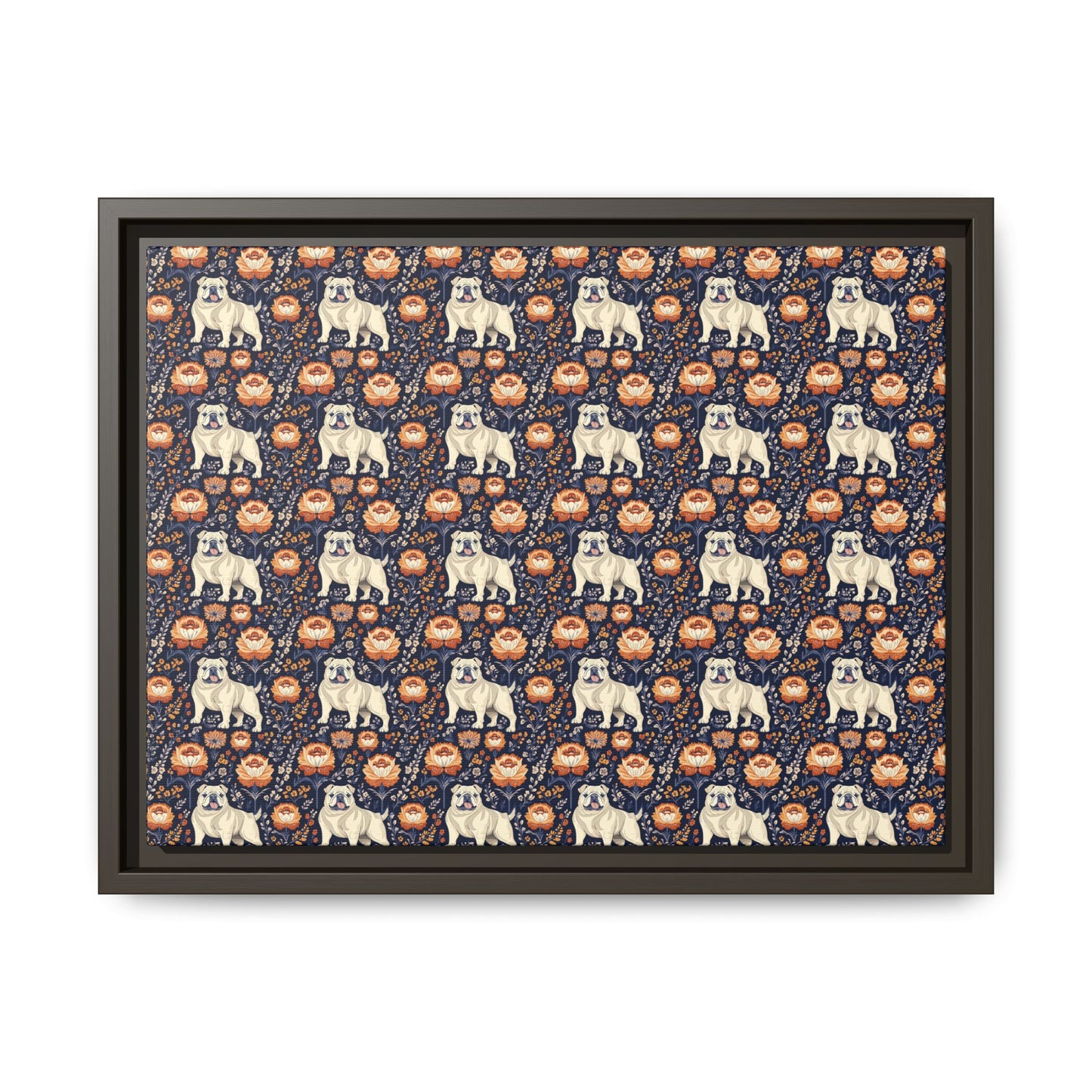 Bulldog Blossom Bonanza Matte Canvas, Framed