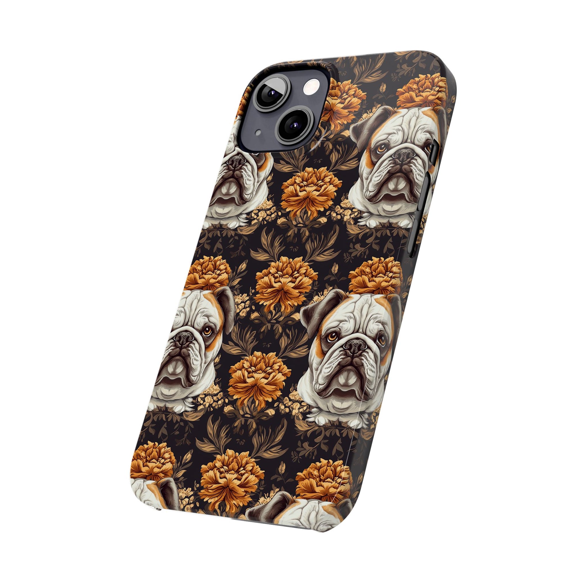 Bloomingly Bulldogistic Bouquet Slim Phone Cases