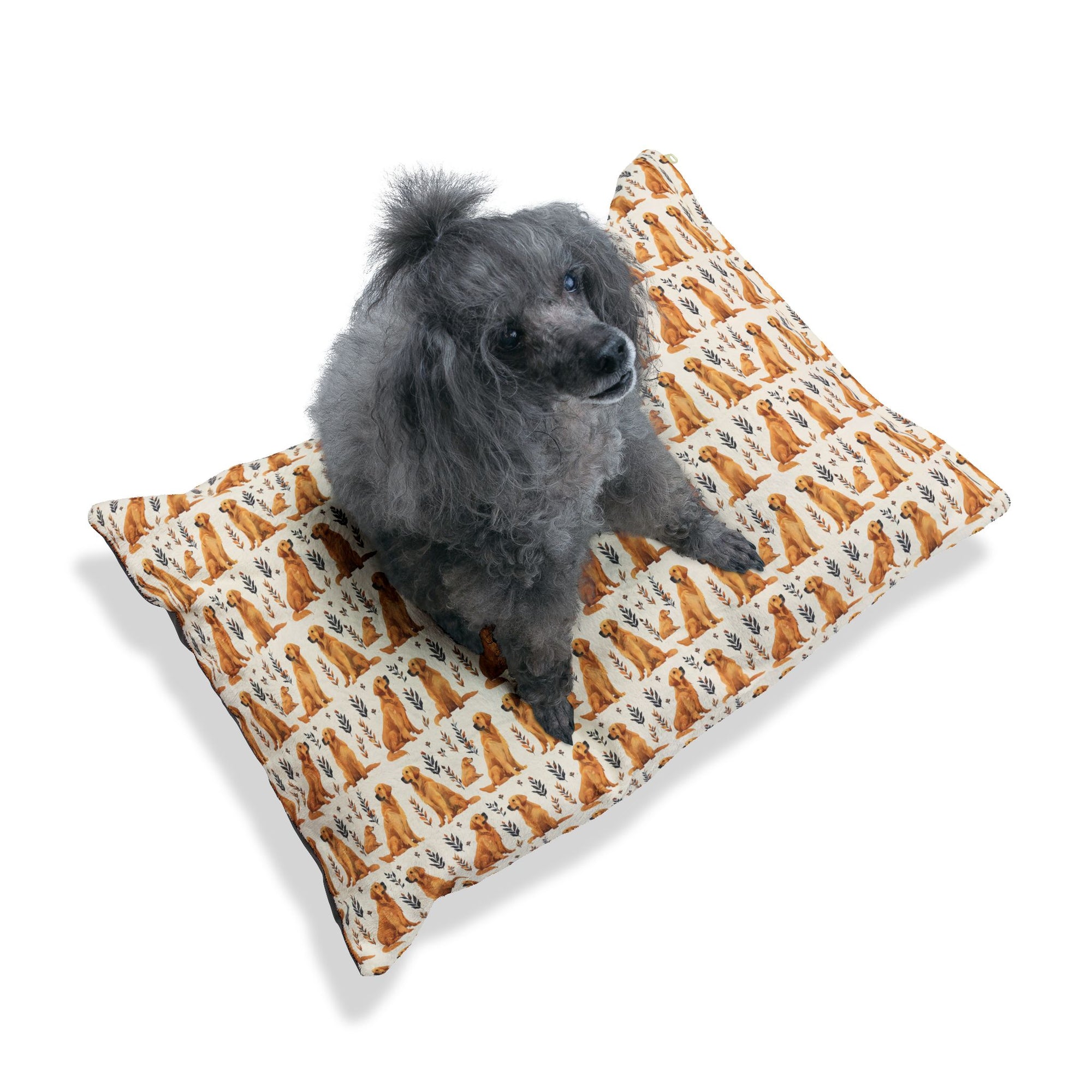 Golden Glamour Paws - Luxe Licks for Regal Retrievers Pet Bed