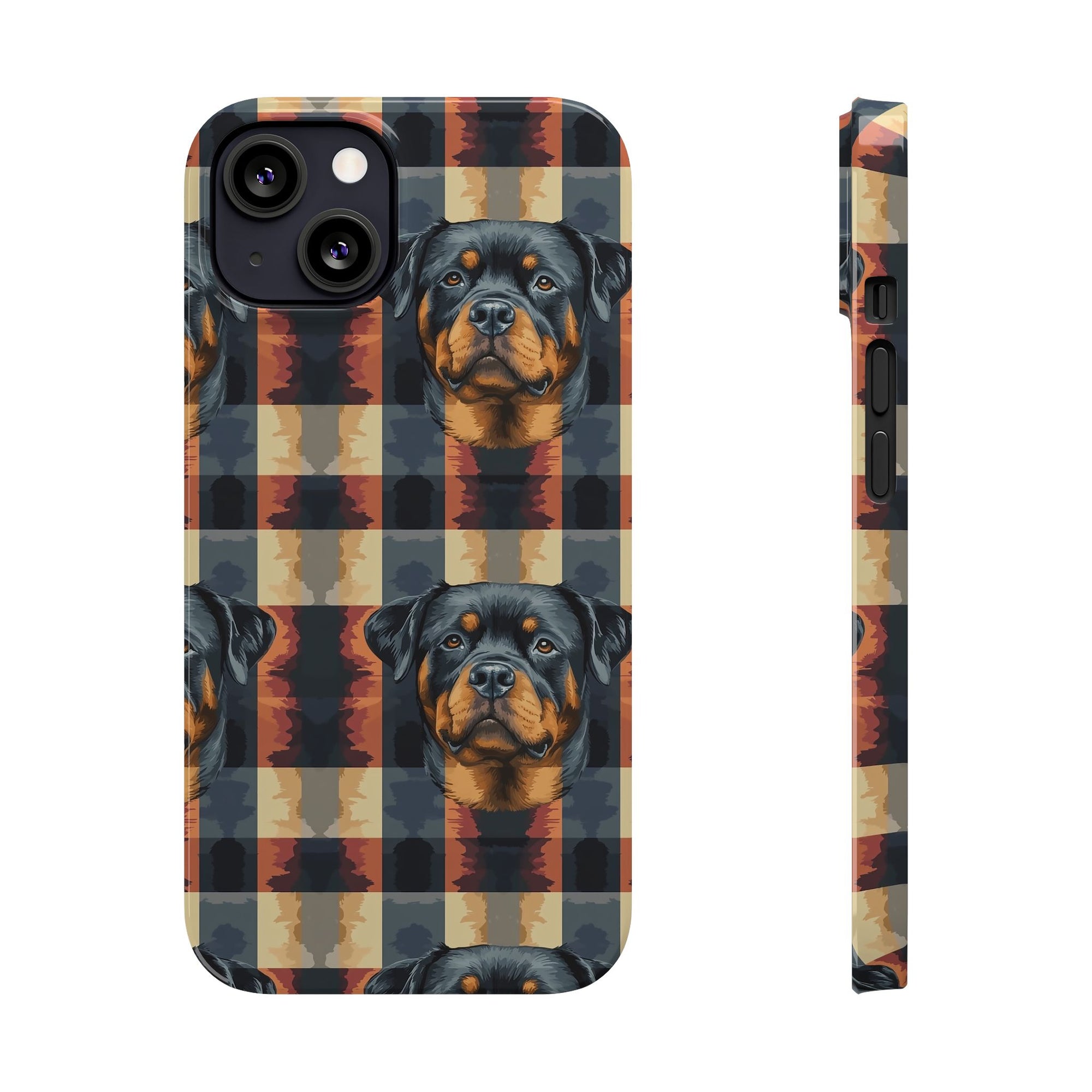 Pawsome Rottweiler Royalty Plaid Slim Phone Cases