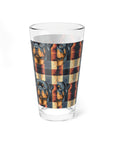 Pawsome Rottweiler Royalty Plaid Mixing Glass, 16oz