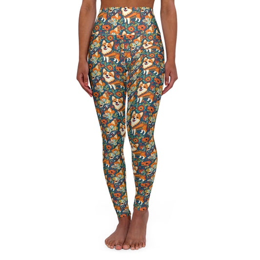 Corgi Carnival Couture High Waisted Yoga Leggings