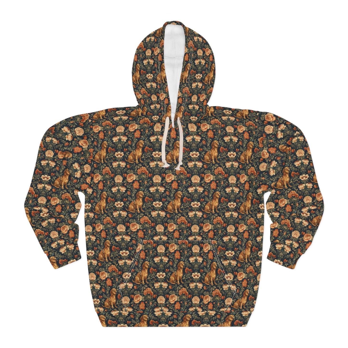 Dazzling Dachsund Blossoms & Foliage Unisex Pullover Hoodie