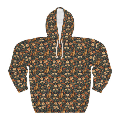 Dazzling Dachsund Blossoms & Foliage Unisex Pullover Hoodie