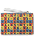 Frenchie Pop Art Pawfection Grid Clutch Bag