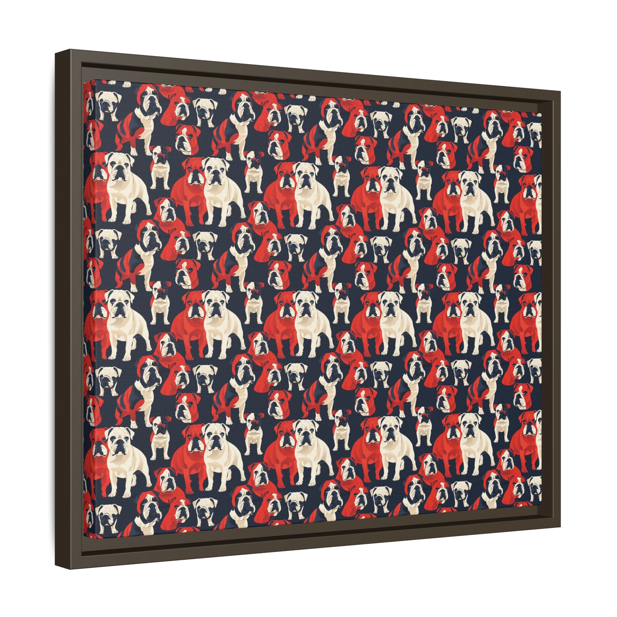 Bulldoggy Bliss Chomper Matte Canvas, Framed