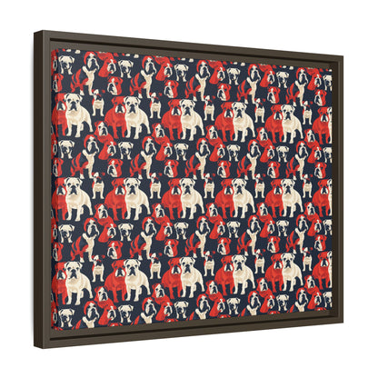 Bulldoggy Bliss Chomper Matte Canvas, Framed