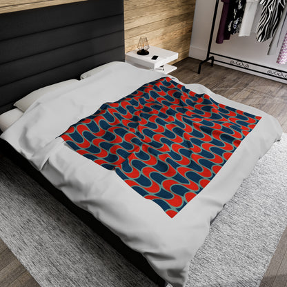 Groovy Retro Wave Velveteen Plush Blanket