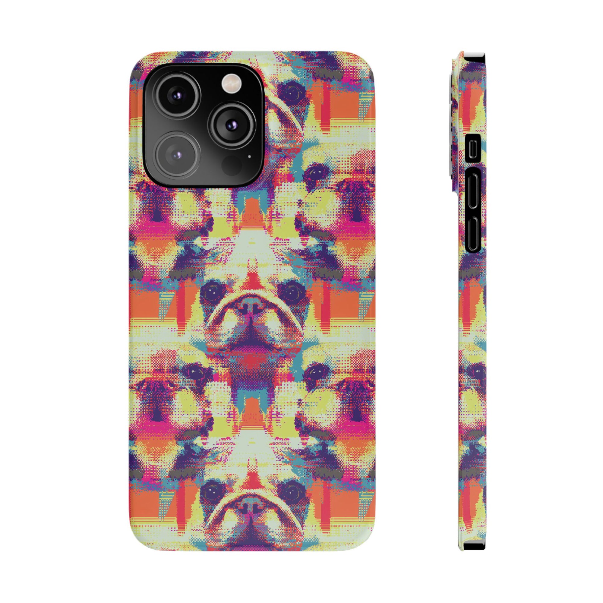 Glitchy Bulldog Blitz Slim Phone Cases