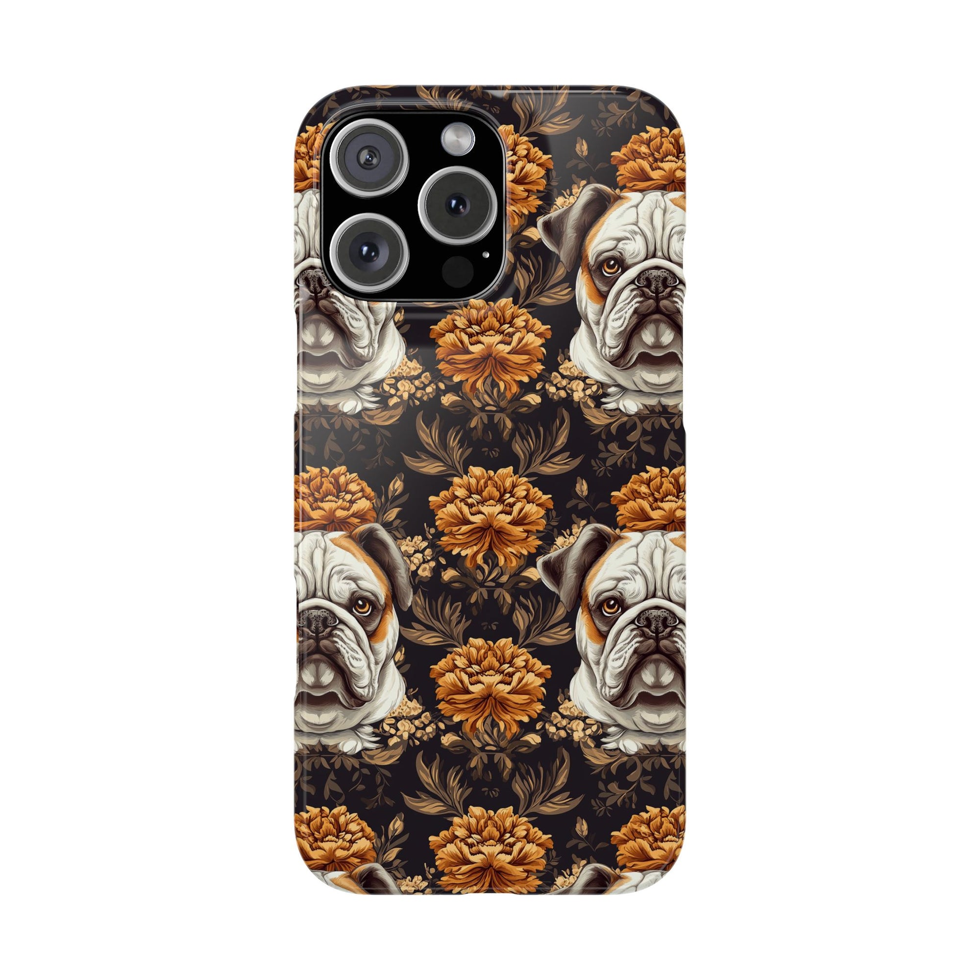 Bloomingly Bulldogistic Bouquet Slim Phone Cases