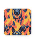 Impressionistic German Shepherds Cork Back Coaster