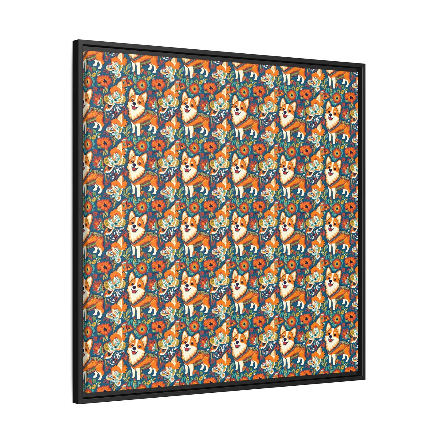 Corgi Carnival Couture Matte Canvas, Framed