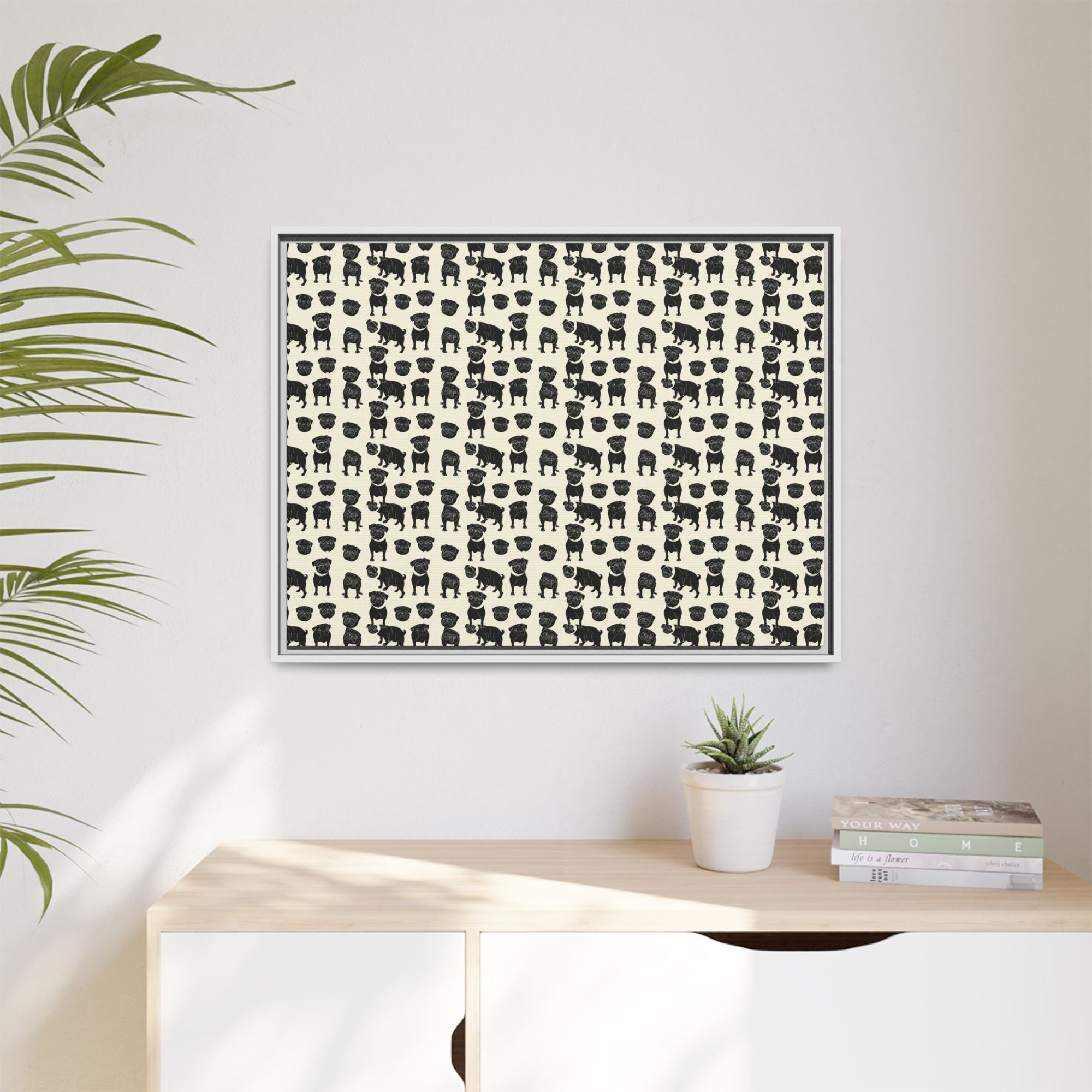 Puggie Pout Perfection Matte Canvas, Framed