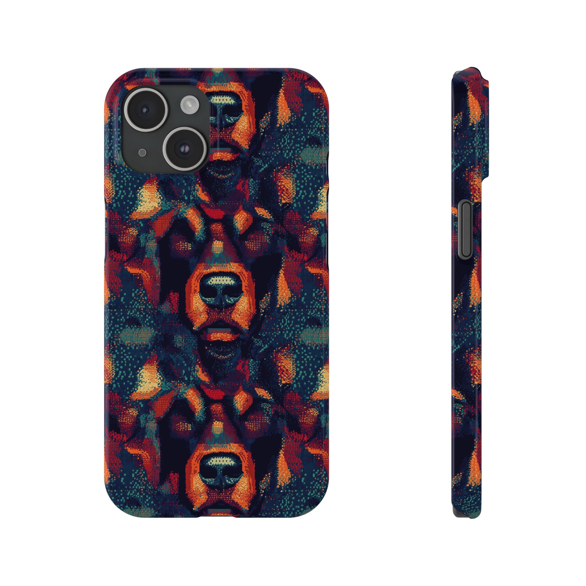 Rustic Rottie Charm Slim Phone Cases