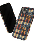 Pawsome Rottweiler Royalty Plaid Slim Phone Cases